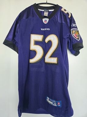 Vintage Reebok NFL Authentic Ray Lewis Ravens Jersey Stitched Size 48 L